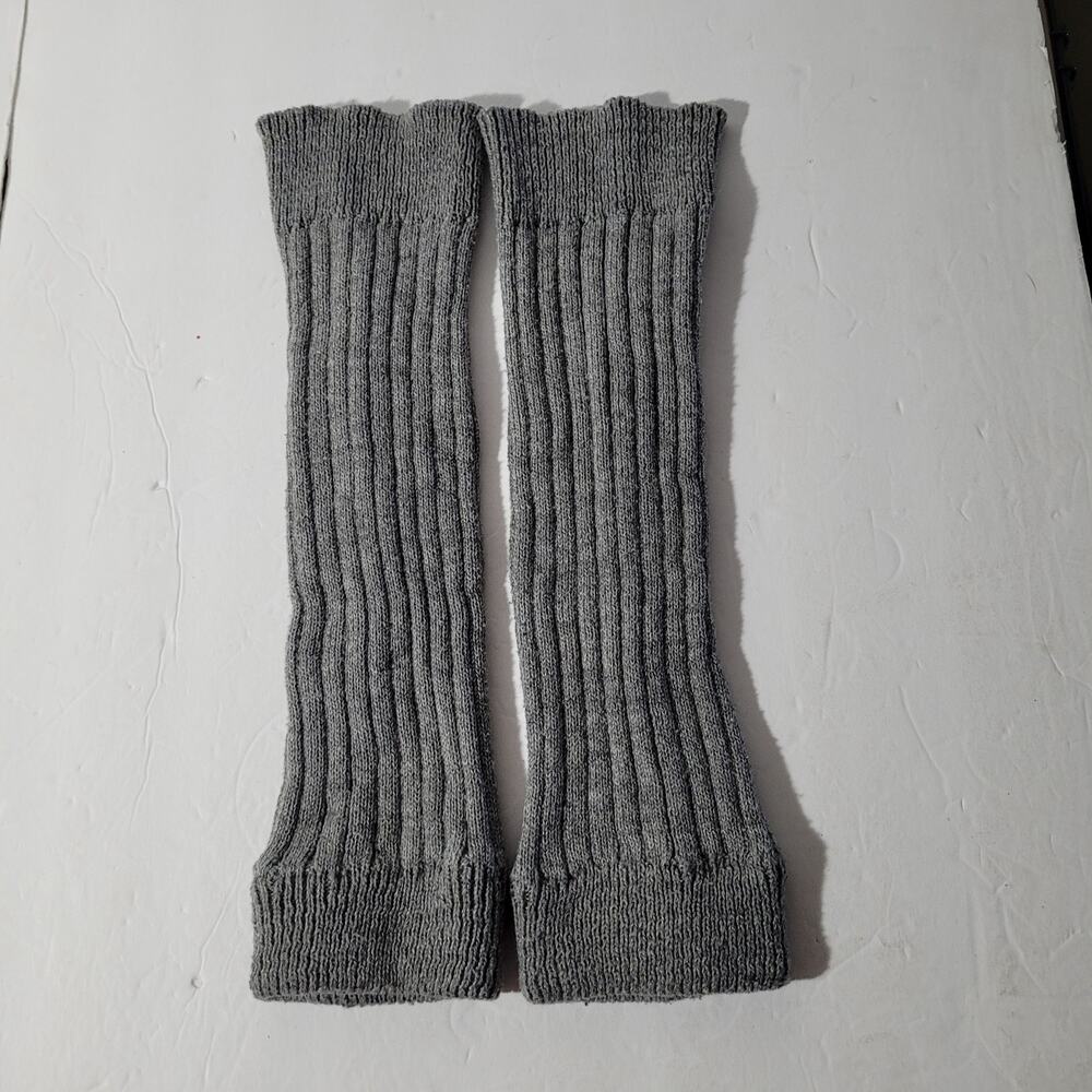Cozy Gray Ribbed Knit Leg Warmers - Warm & Stylish One Size